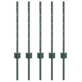 slupek-ogrodzeniowy-5-szt-zielony-100-cm-stal