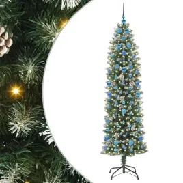 smukla-sztuczna-choinka-swiateczna-z-cieplymi-swiatlami-led-210-cm