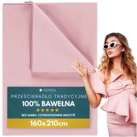 przescieradlo-bez-gumki-tradycyjne-160x210-cm-100percent-bawelna-rozowe-pudrowe