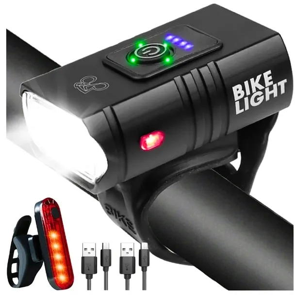 MOCNE LAMPKI ROWEROWE OŚWIETLENIE PRZÓD TYŁ LED USB WODOODPORNE NA ROWER