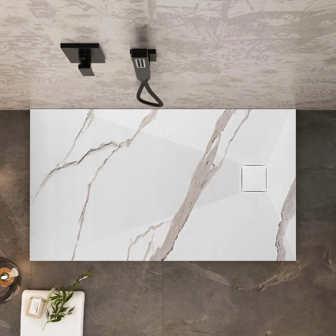 brodzik-bazalt-carrara-white-80x100-rea-stan-nowy