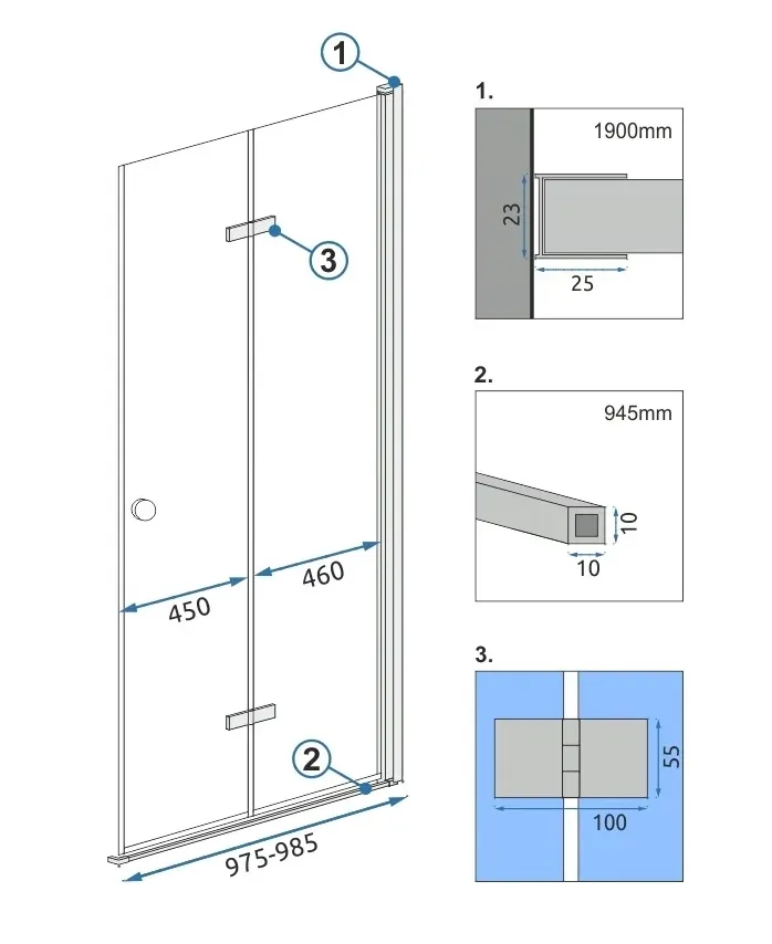 modul-kabiny-fold-n2-chrom-100-rea-stan-nowy