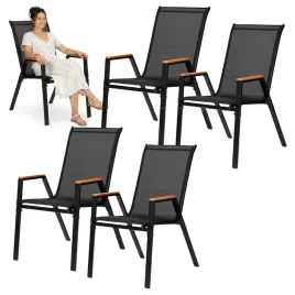 krzesla-ogrodowe-na-taras-balkon-zestaw-4-szt-drewniany-podlokietnik-czarne