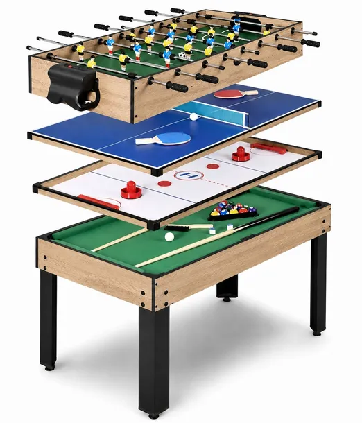 MULTI STÓŁ DO GIER 4w1 PIŁKARZYKI PING PONG BILARD CYMBERGAJ