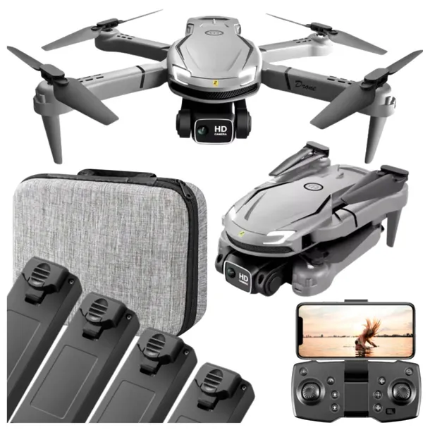 Dron 2 Kamery 4x Bateria Zdalnie Sterowany WiFi Aplikacja Walizka Prezent