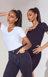 2-pak-czarno-bialych-bodow-z-krotkim-rekawem-prettylittlething-xl