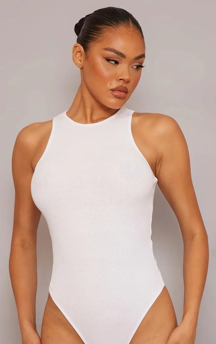 biale-prazkowane-body-prettylittlething-l-stan-nowy