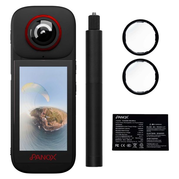 Zestaw Kamera sferyczna 360 do vlogów 5.7K GPS Panox V3 72mpx + Akcesoria