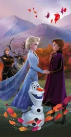 Zdjęcie produktu Ręcznik plażowy 70x140 Frozen Kraina Lodu Anna Elsa Olaf na wietrze