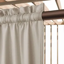 Zdjęcie produktu Zasłona ogrodowa 140x250 Gaia taupe beżowa gotowa na taśmie