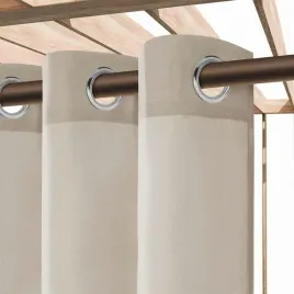 Zdjęcie produktu Zasłona ogrodowa 140x250 Gaia taupe beżowa gotowa na przelotkach