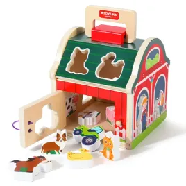 drewniany-sorter-montessori-domek-farma-zwierzatka-figurki-drewniane