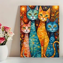 plakat-a3-w-ramie-dekoracja-pokoju-art-kotki-koty-humor-zabawny-plakat