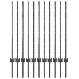 slupek-ogrodzeniowy-11-szt-szary-100-cm-stal