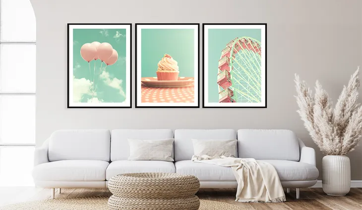 obraz-plakat-w-ramie-53x73cm-tryptyk-komplet-3-obrazow-roz-blekit-p2097