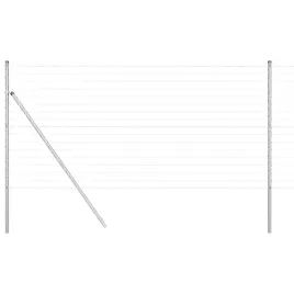 ogrodzenie-z-slupkiem-srebrny-14-x-10-m-stal-i-pvc