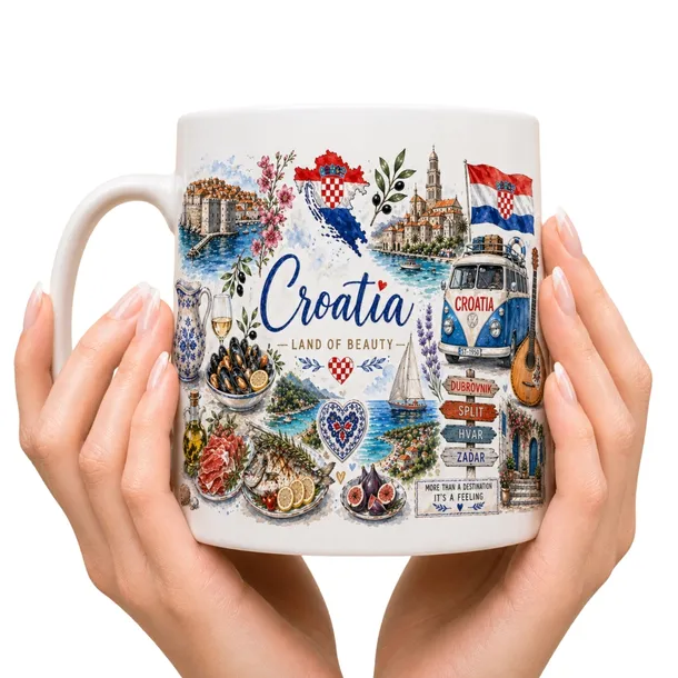 Kubek na prezent z podróży ,,Chorwacja" 330 ml dla podróżnika