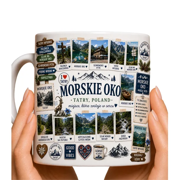 Kubek pamiątka z podróży „Morskie Oko” 330 ml dla podróżnika