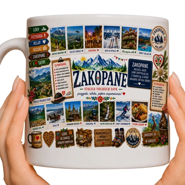 Kubek pamiątka z podróży „Zakopane” 330 ml dla podróżnika