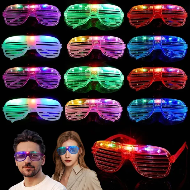 OKULARY ŚWIECĄCE LED IMPREZOWE 12 SZTUK