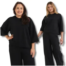 luzna-bluza-damska-dresowa-oversize-gladka-rekaw-3-4-modna-moraj-m