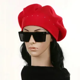czerwony-beret-klasyczny-damski-elegancki-zimowy-produkt-polski-majka