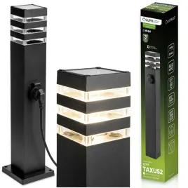 lampa-zewnetrzna-stojaca-60cm-e27-gniazdo-230v-slupek-czarny-taxus-2-ip44
