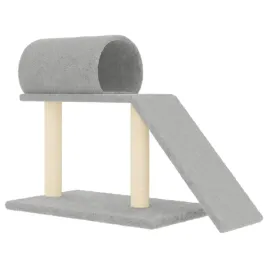 klasyczny-drapak-dla-kota-z-tunelem-i-drabinka-jasnoszary-81x35x555-cm