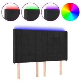 zaglowek-led-aksamitny-czarny-147x16x118-128-cm