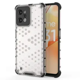 honeycomb-etui-pancerny-pokrowiec-z-zelowa-ramka-realme-c31-przezroczysty