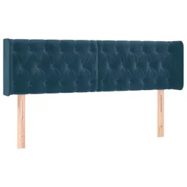 zaglowek-lozka-aksamitny-ciemnoniebieski-163x16x78-88-cm