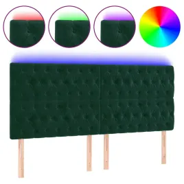 zaglowek-led-aksamitny-ciemnozielony-180x7x118cm