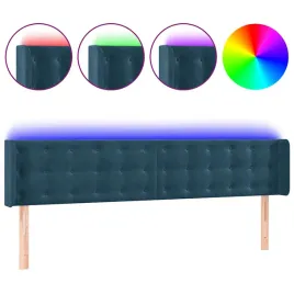 zaglowek-led-aksamitny-ciemnoniebieski-203x16x78cm