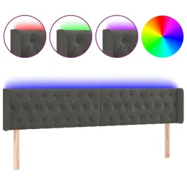 zaglowek-led-aksamitny-ciemnoszary-203x16x78-88-cm