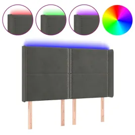 zaglowek-led-aksamit-ciemnoszary-147x16x118-cm