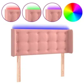 zaglowek-led-aksamitny-rozowy-103x16x78-88-cm