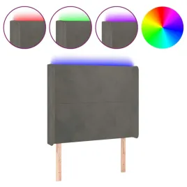 zaglowek-led-aksamitny-ciemnoszary-103x16x118cm