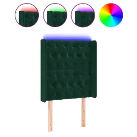 zaglowek-led-aksamit-ciemnozielony-83x16x118-cm