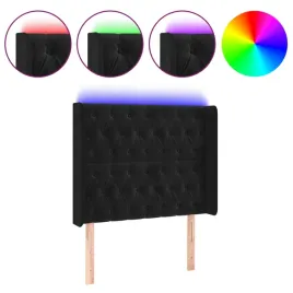 zaglowek-led-aksamitny-czarny-93x16x118-128-cm
