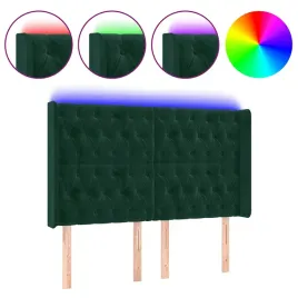 zaglowek-led-aksamit-ciemnozielony-163x16x118-128-cm