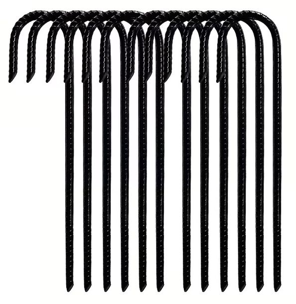 Kotwy 30 cm do namiotu i ogrodu stalowe ocynkowane 6 mm 12 szt.