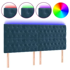 zaglowek-led-aksamit-ciemnoniebieski-200x7x118-cm