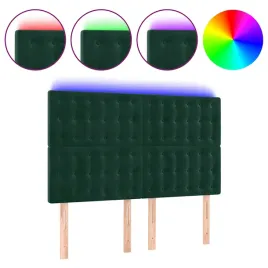 zaglowek-led-aksamitny-ciemnozielony-144x5x118-128-cm