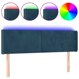 zaglowek-led-aksamitny-ciemnoniebieski-147x16x78-88-cm