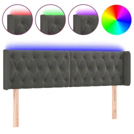 zaglowek-led-aksamitny-ciemnoszary-147x16x78-cm