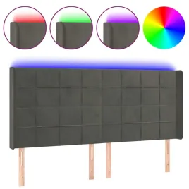 zaglowek-led-aksamitny-ciemnoszary-183x16x118-128-cm