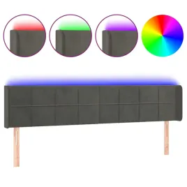 zaglowek-led-aksamitny-ciemnoszary-183x16x78-88-cm