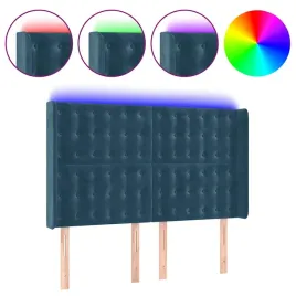 zaglowek-z-led-aksamitny-147x16x118cm-ciemnoniebieski