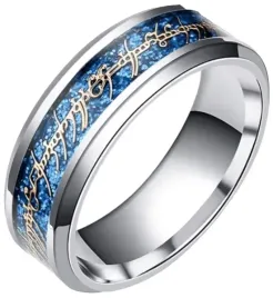Zdjęcie produktu Srebrny Niebieski Pierścień Władca Pierścieni Lord of the Rings