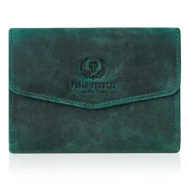 elegancki-portfel-damski-zielony-skorzany-vintage